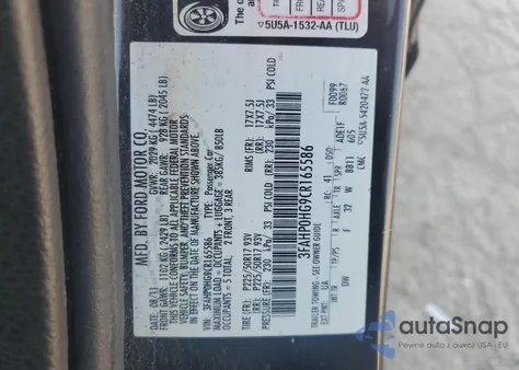 2012 Ford Fusion Se from USA, damaged, VIN 3FAHP0HG9CR165586